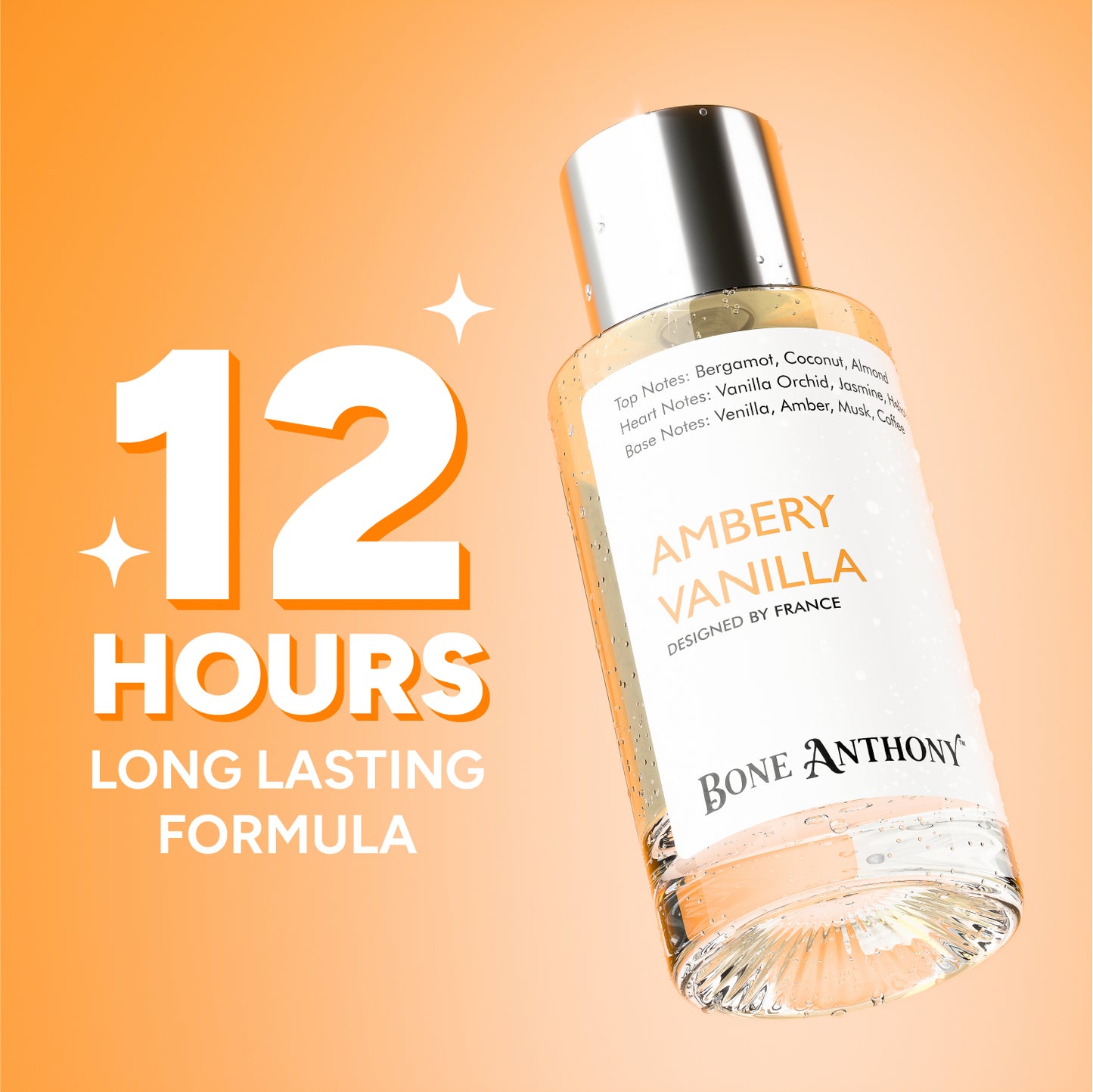 Ambery Vanilla Luxury Perfume | Rich Creamy Vanilla Fragrance | with Bergamot & Jasmine Scent, Long Lasting Eau de Parfum with 35% Oil Concentration - 50 ml (For Women)